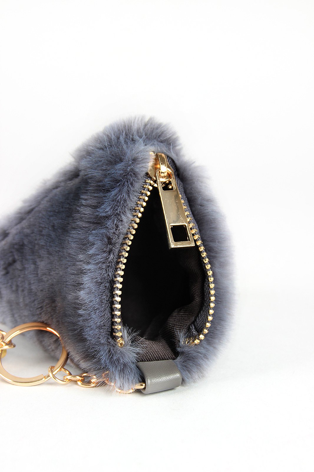 Faux Fur Pyramid Key Chain