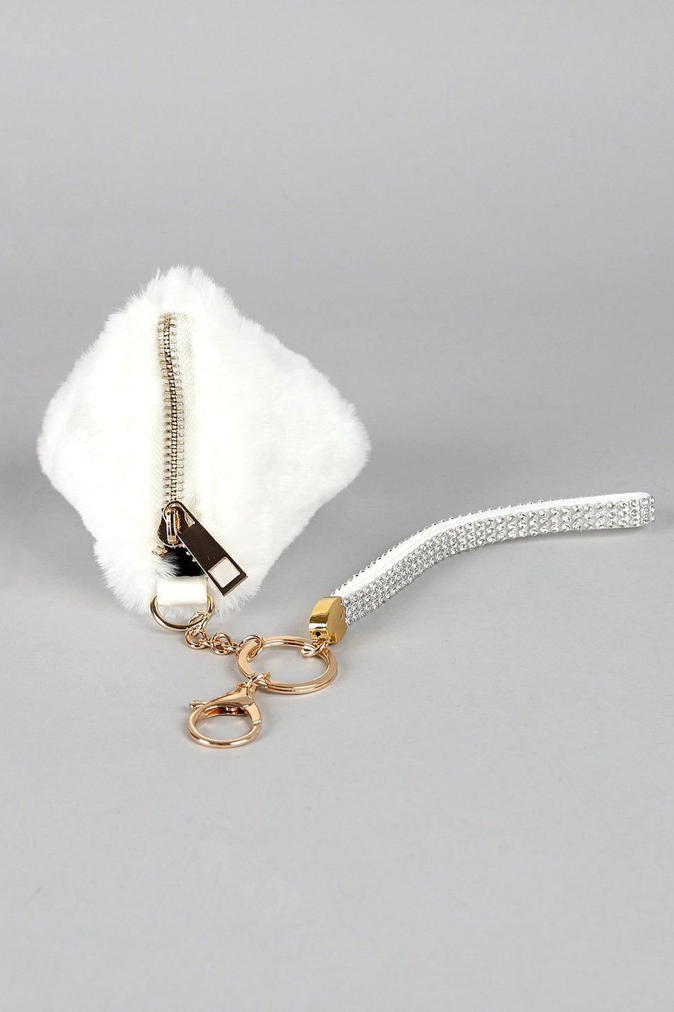 Faux Fur Pyramid Key Chain
