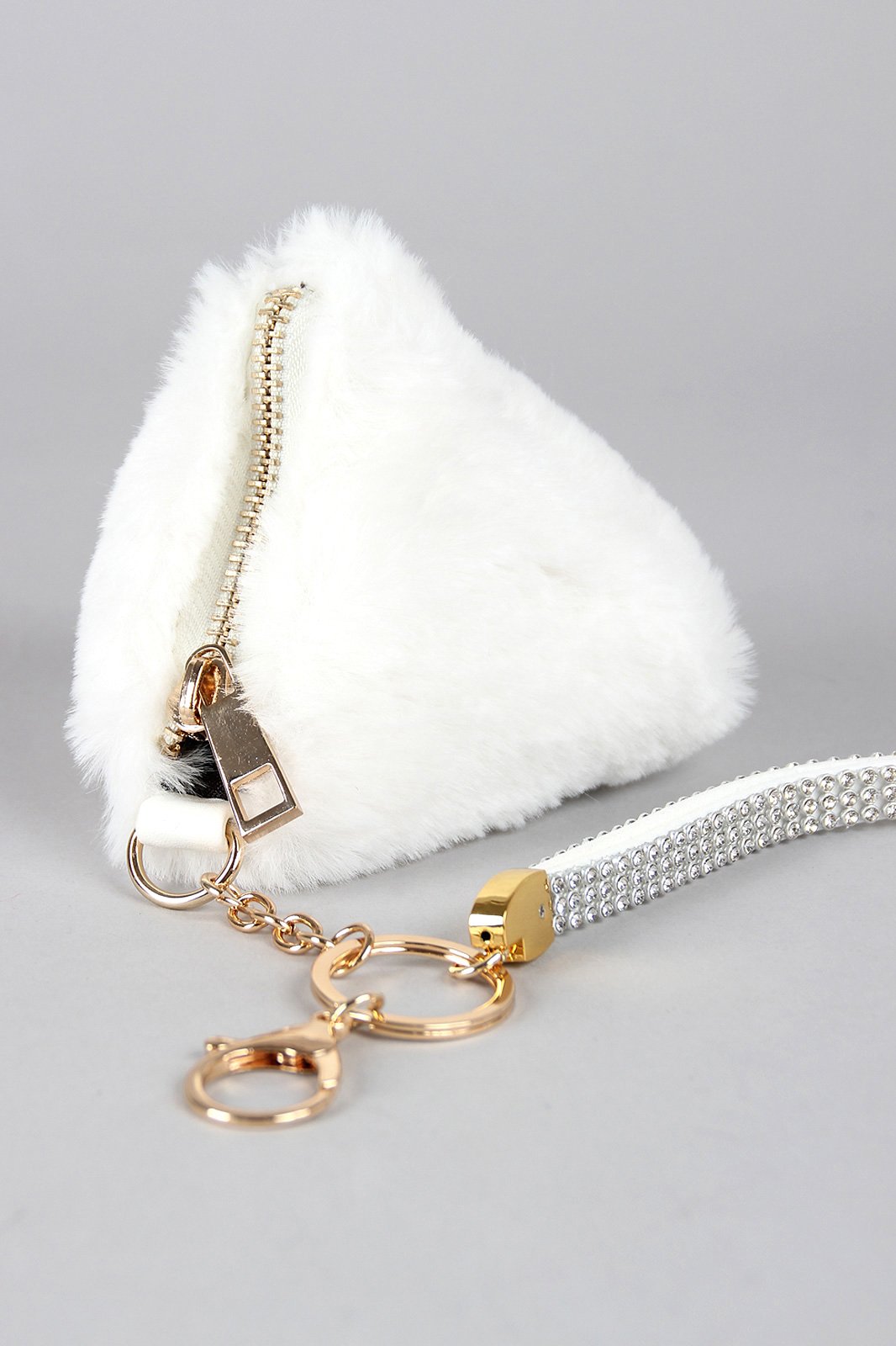 Faux Fur Pyramid Key Chain