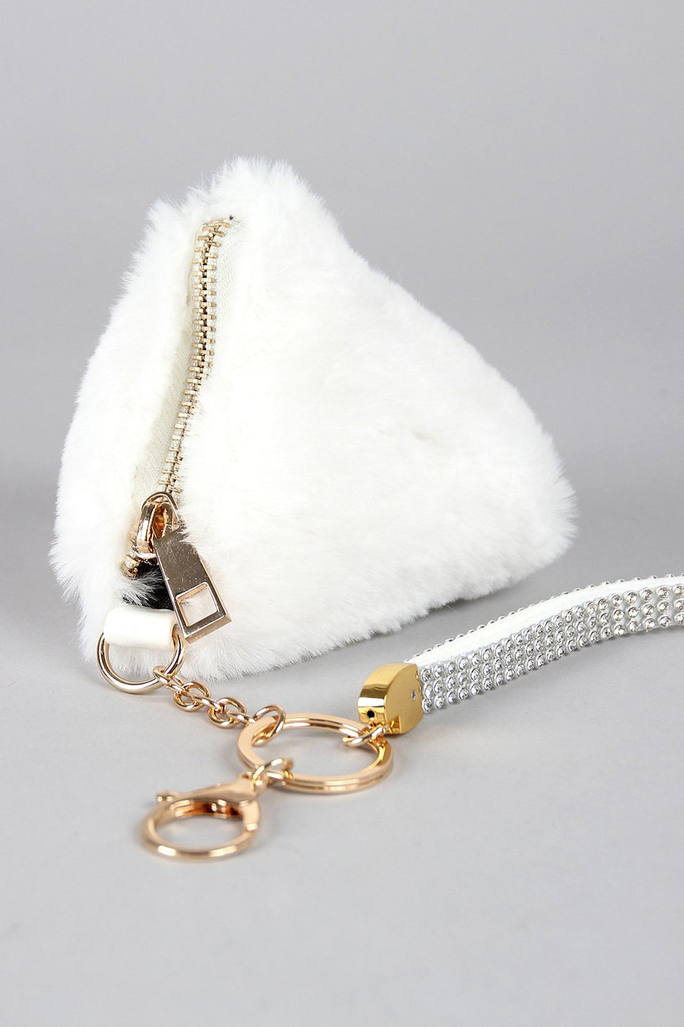 Faux Fur Pyramid Key Chain