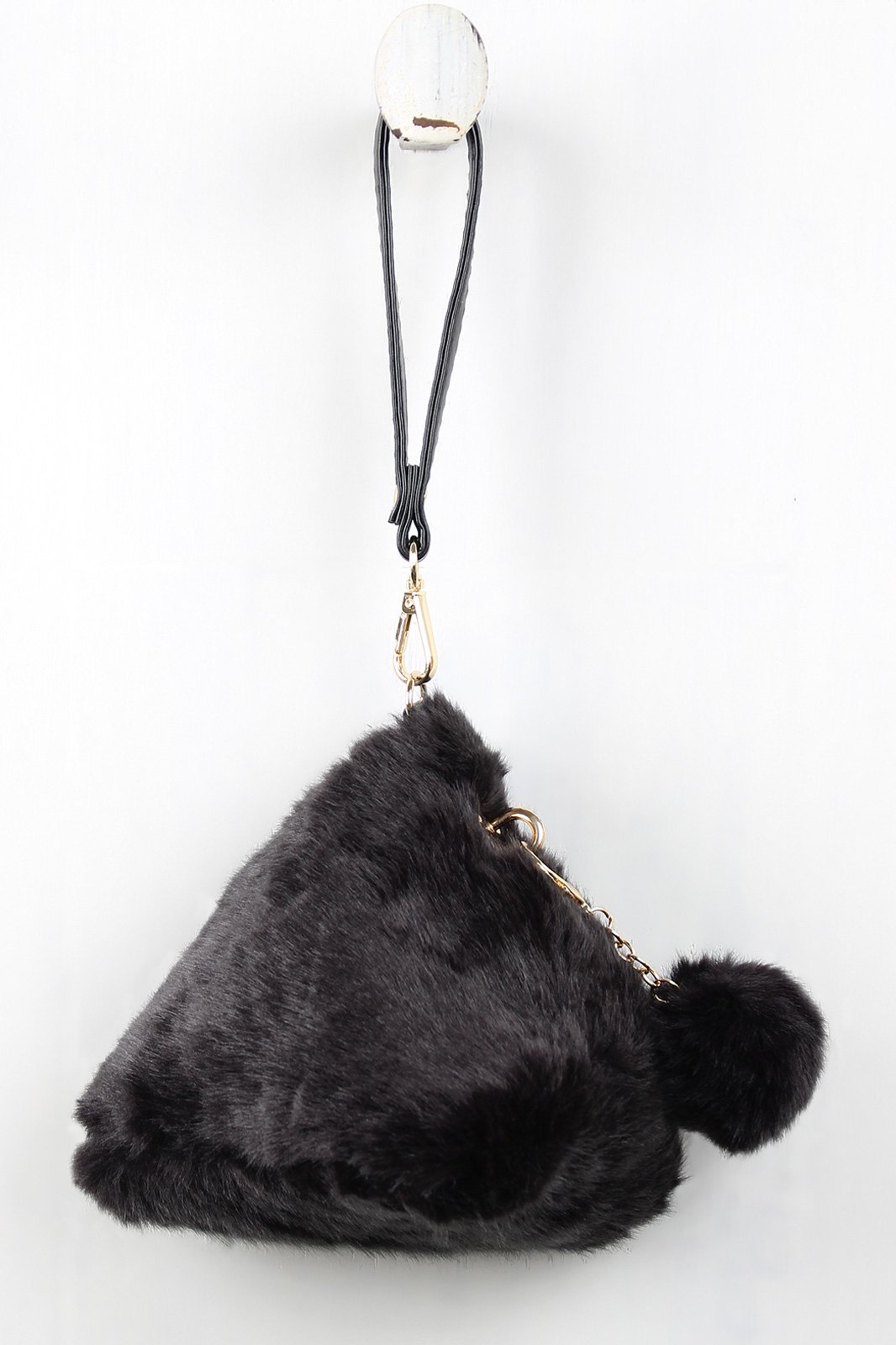 Faux Fur Pyramid Wristlet