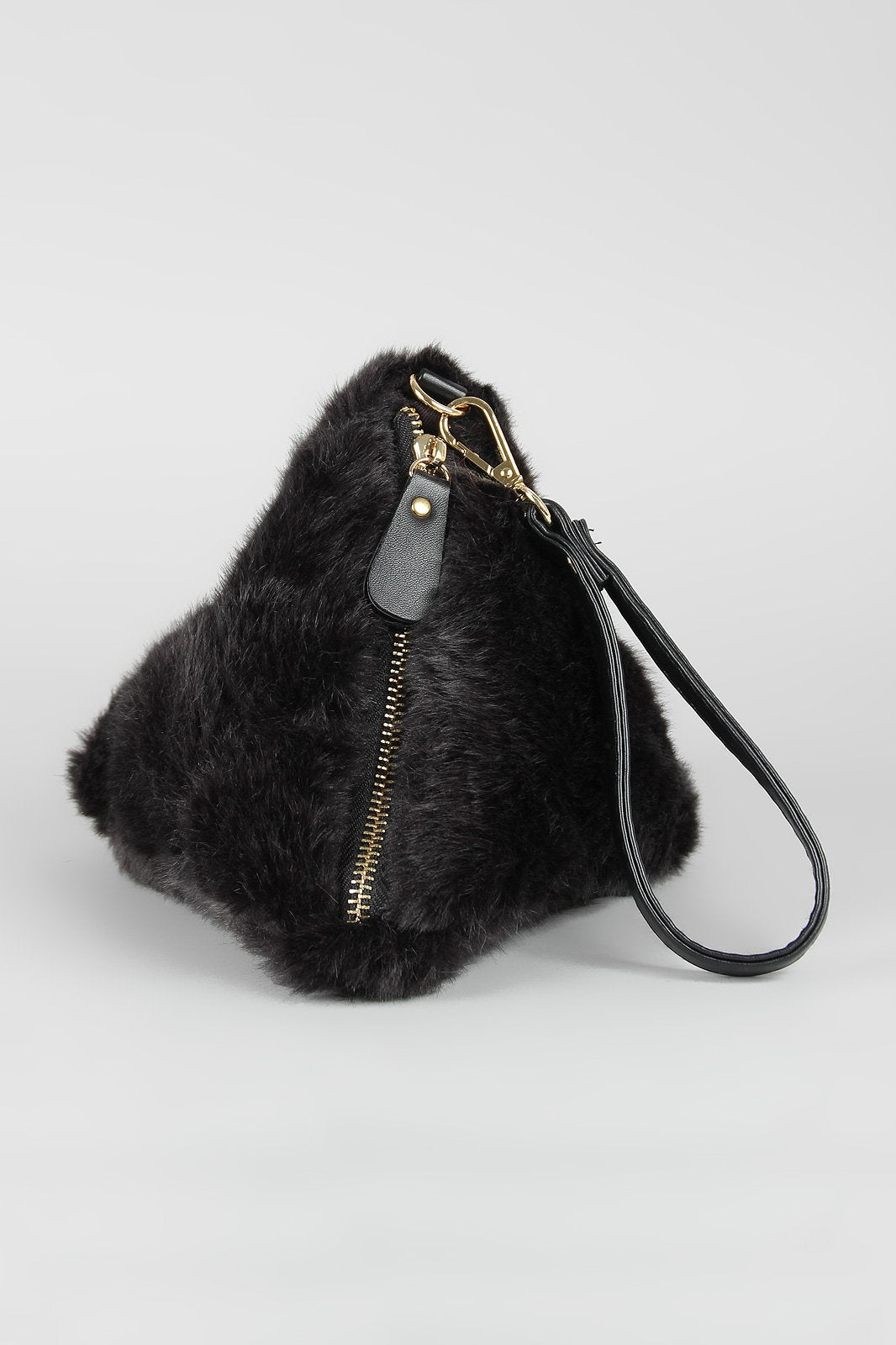 Faux Fur Pyramid Wristlet