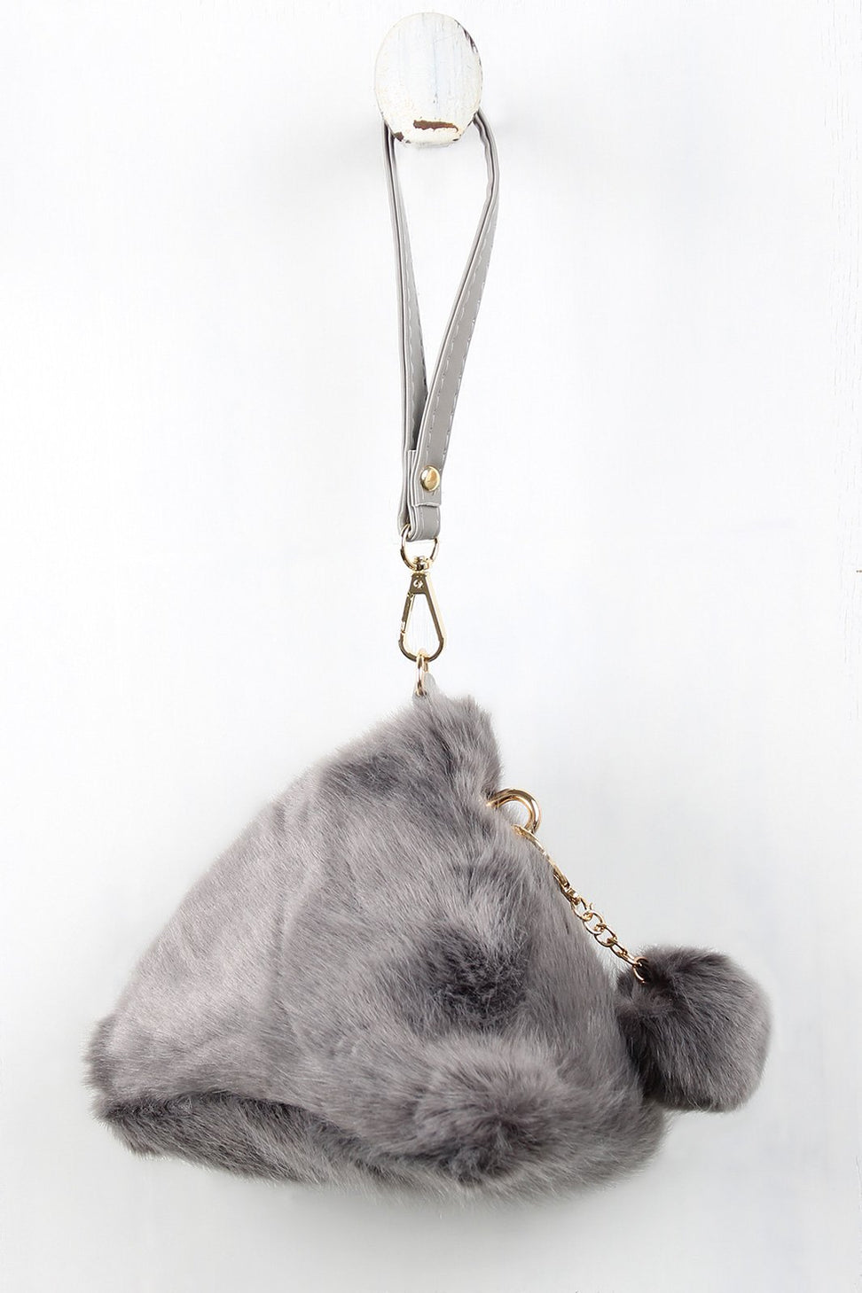 Faux Fur Pyramid Wristlet