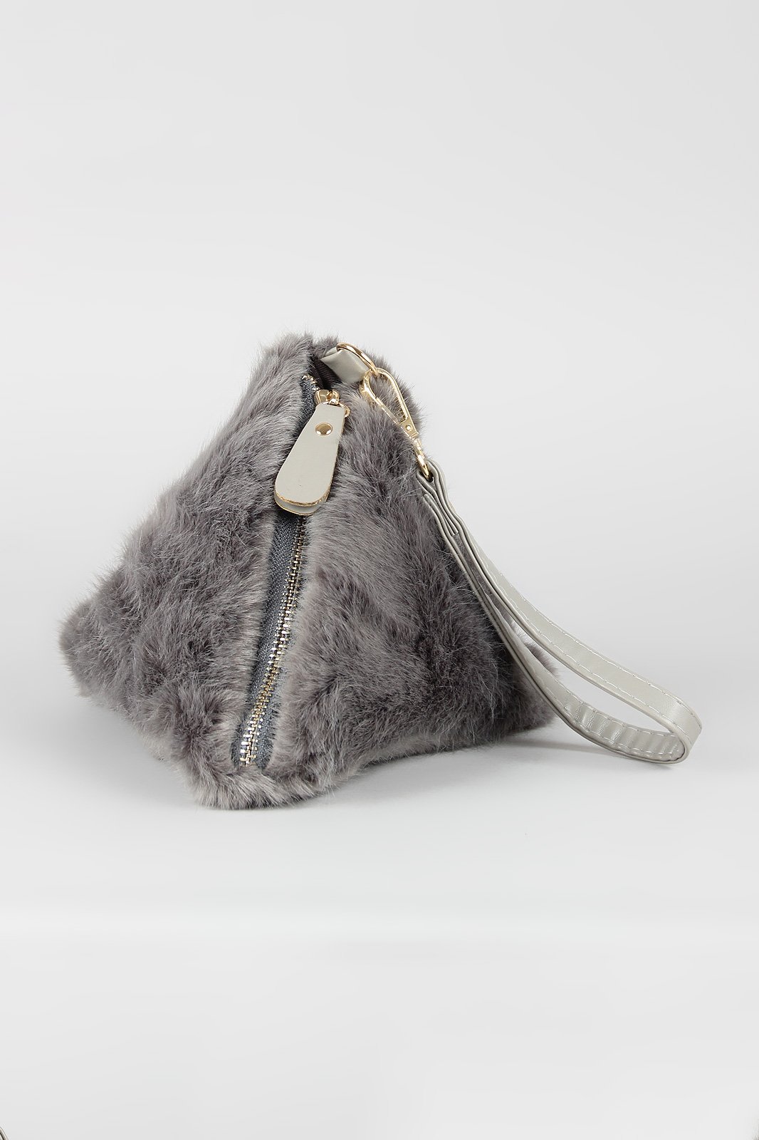 Faux Fur Pyramid Wristlet