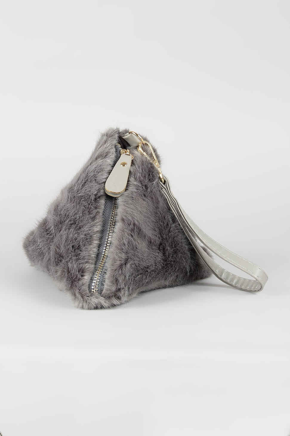 Faux Fur Pyramid Wristlet