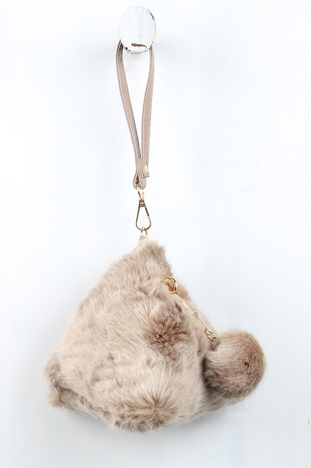 Faux Fur Pyramid Wristlet