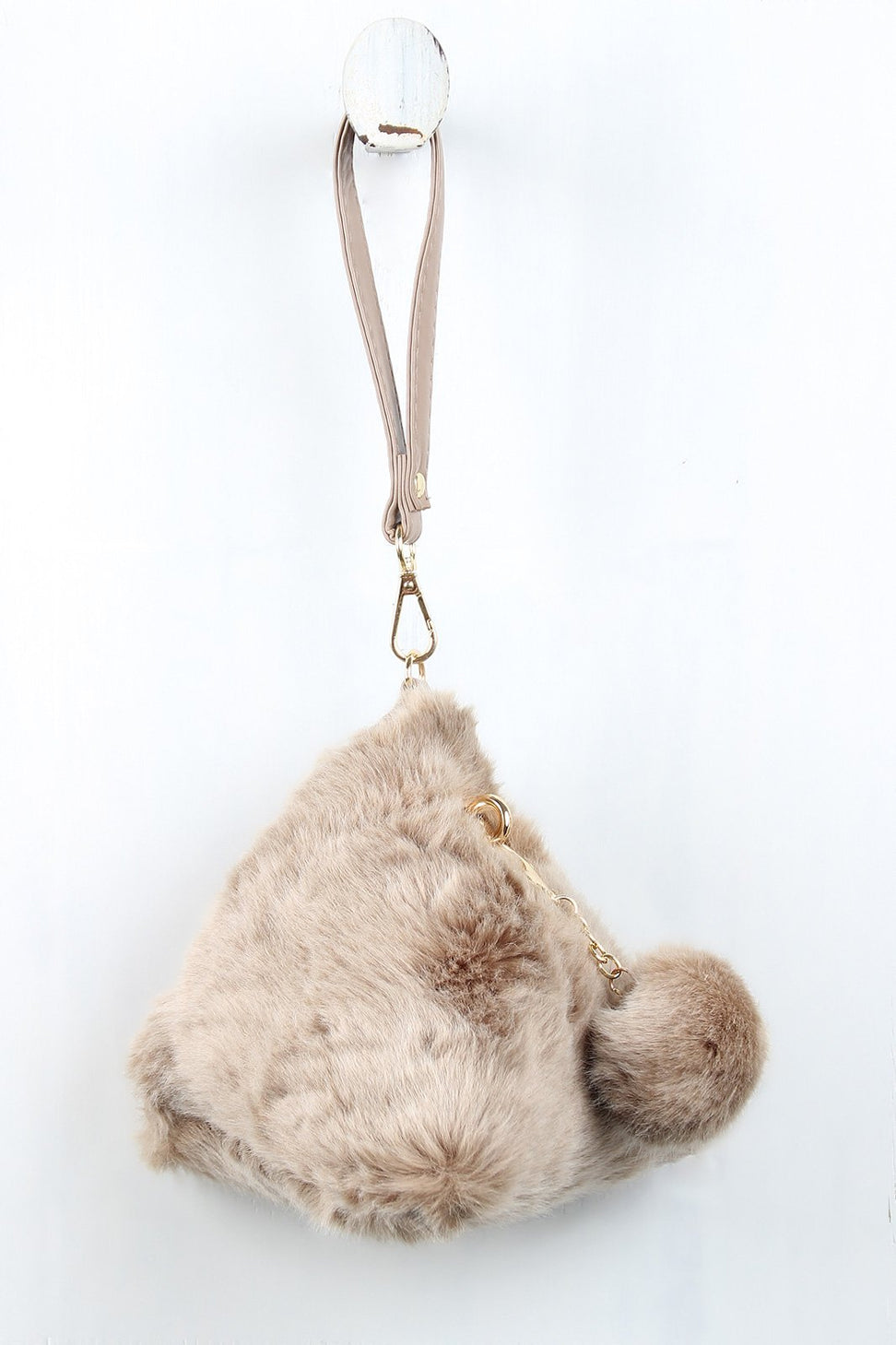 Faux Fur Pyramid Wristlet