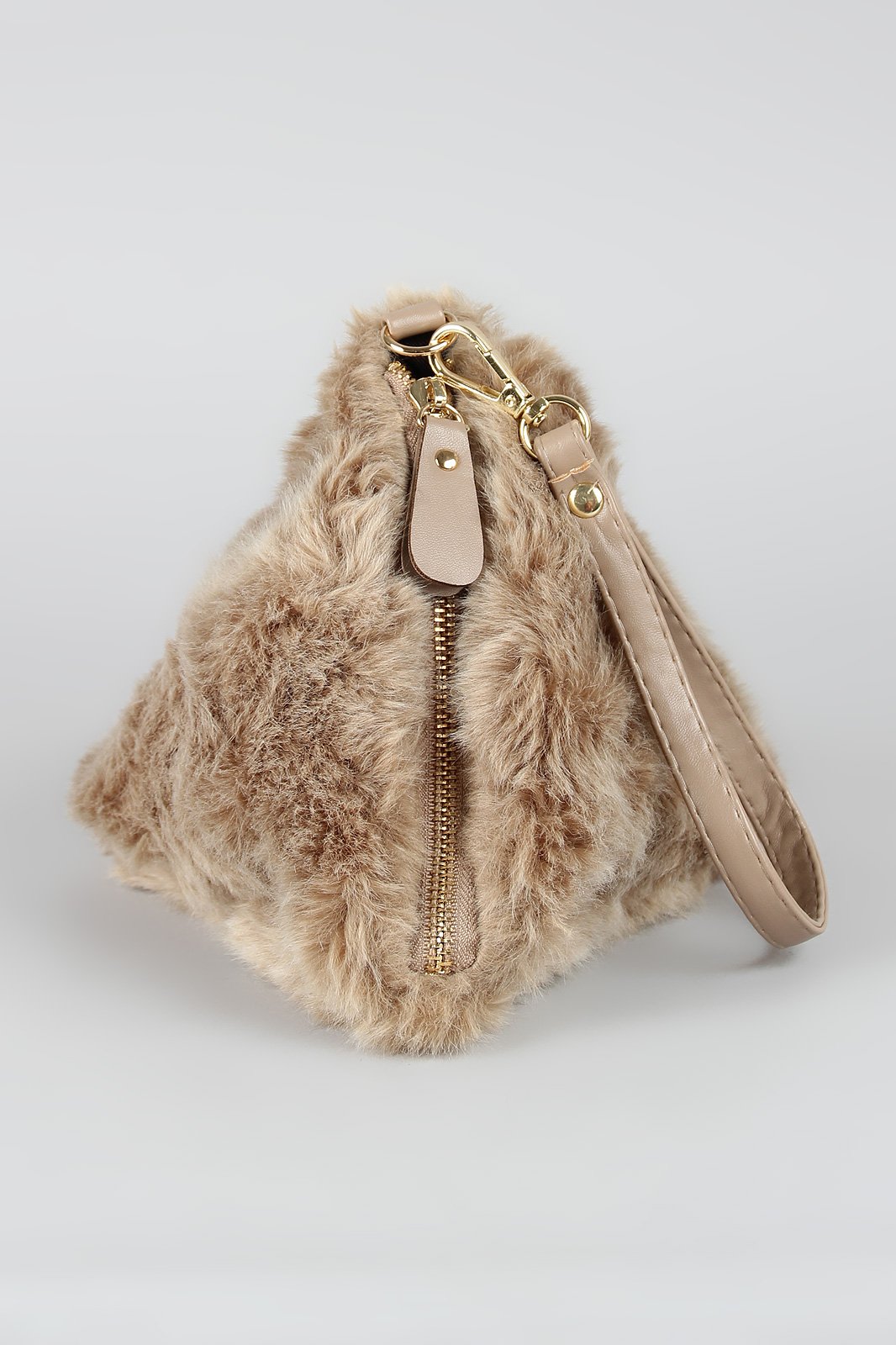 Faux Fur Pyramid Wristlet