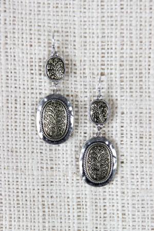 Mixed Metals Double Disc Dangle Earrings