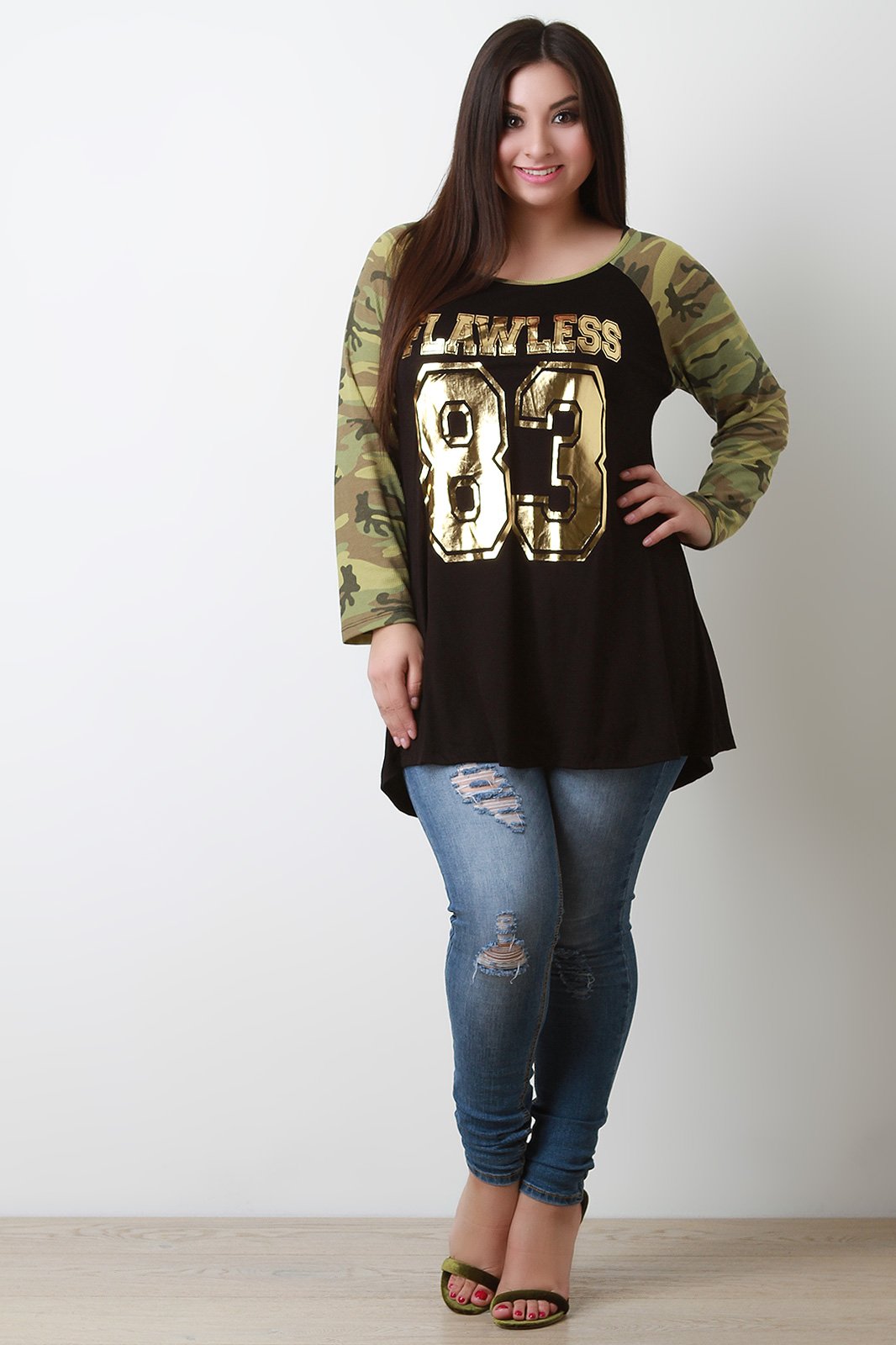 Flawless Camouflage Raglan Top - NoveltyOne