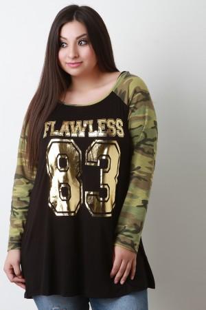 Flawless Camouflage Raglan Top - NoveltyOne
