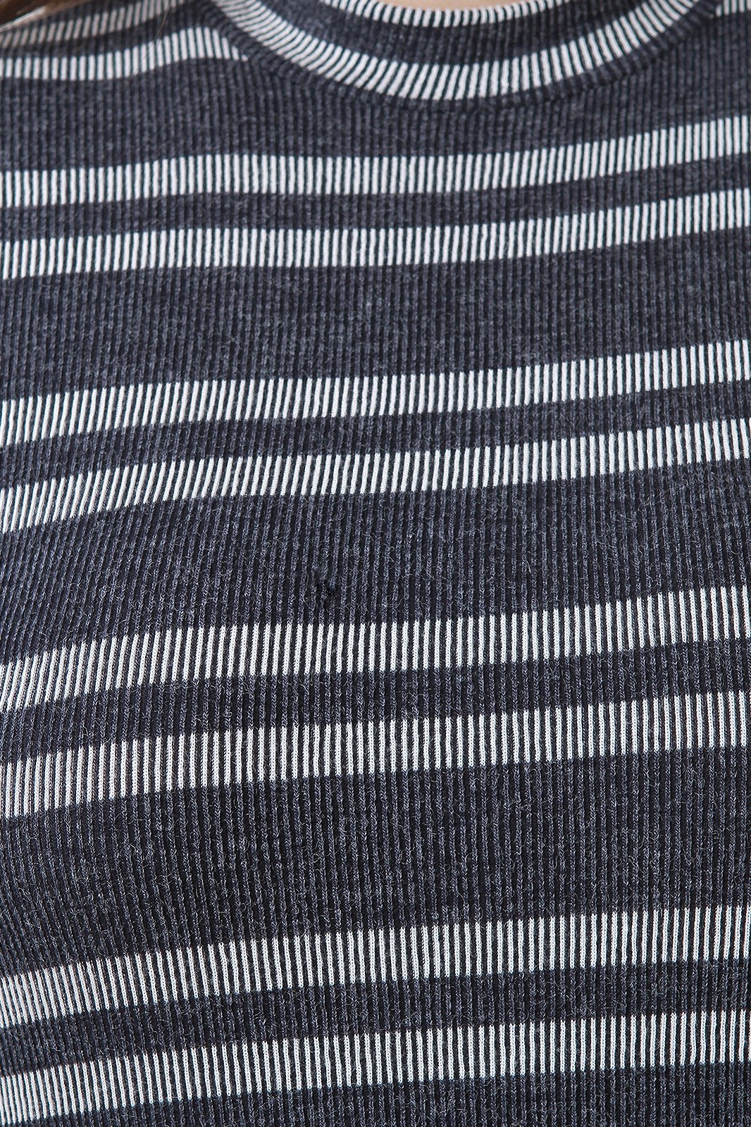 Striped Rib Knit Half Sleeve Bodycon Dress