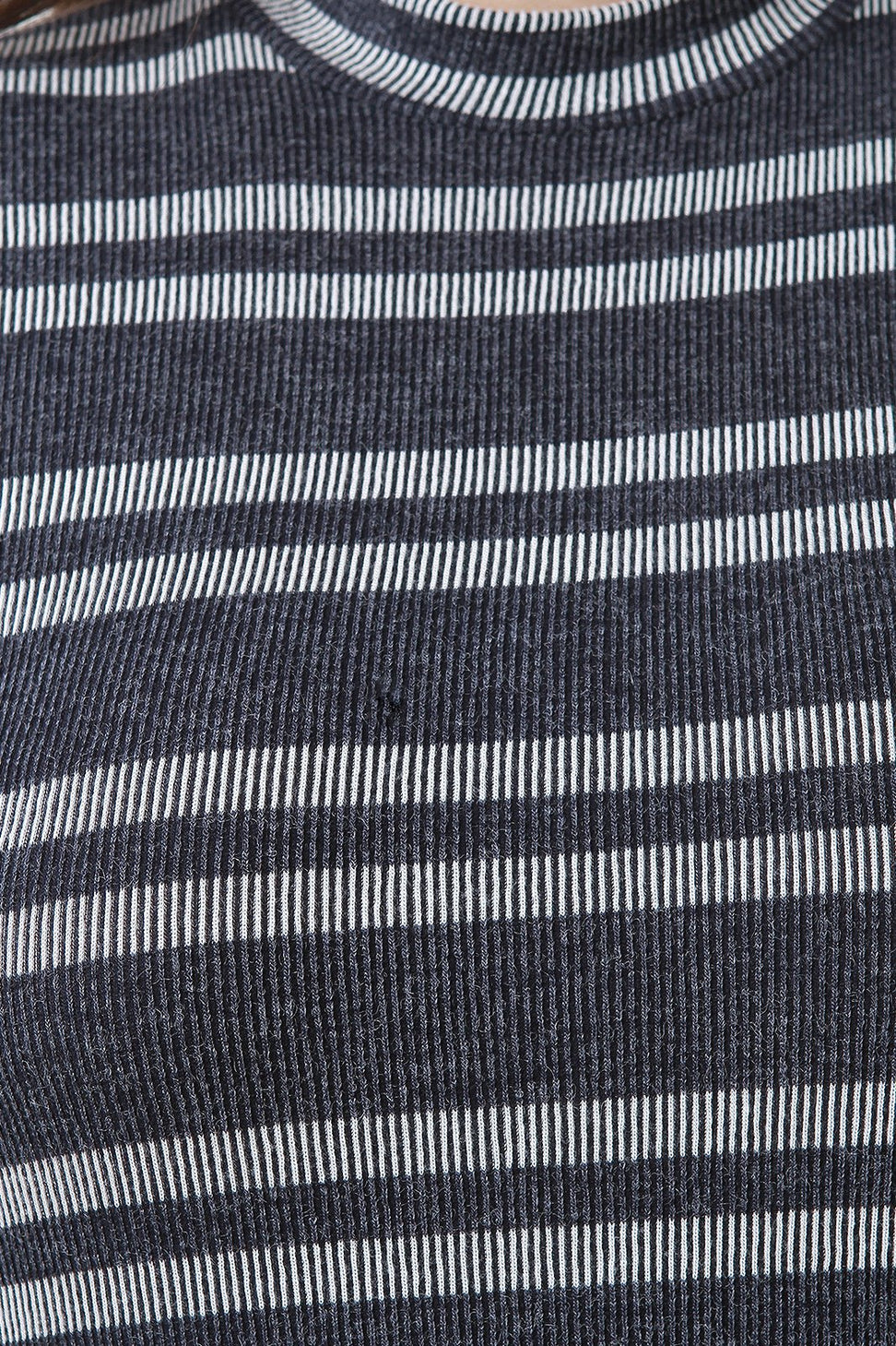 Striped Rib Knit Half Sleeve Bodycon Dress