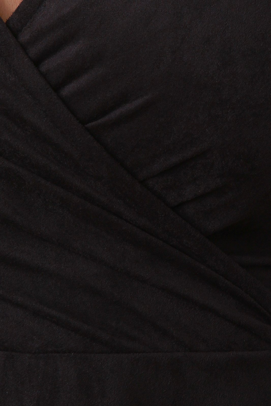 Vegan Suede Wrap Style Half Sleeve Skater Dress