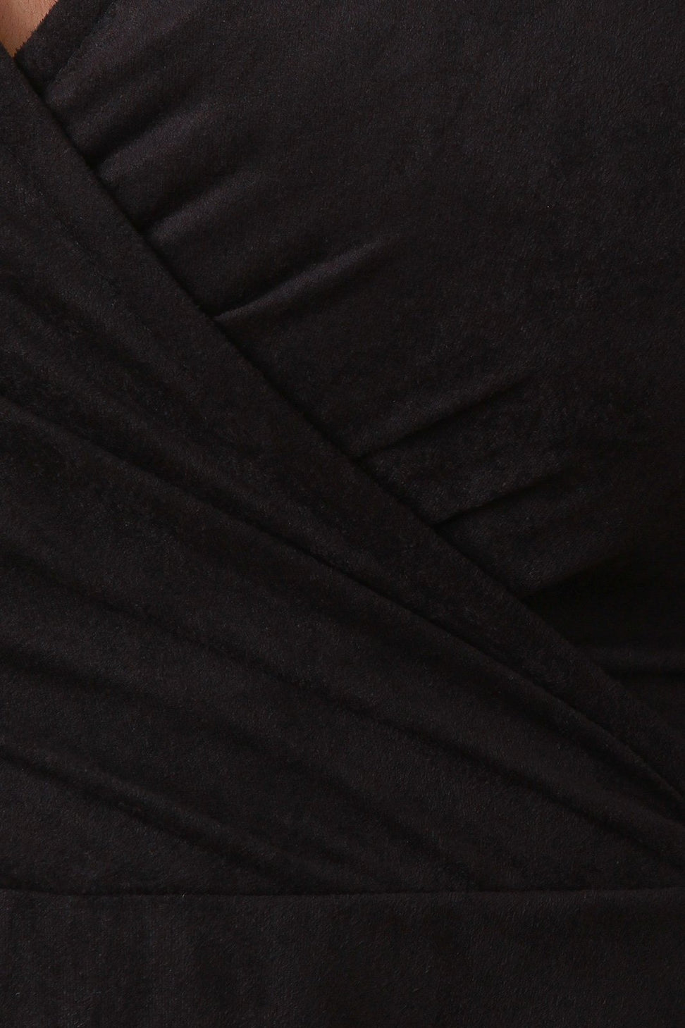 Vegan Suede Wrap Style Half Sleeve Skater Dress