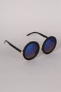 Mirrored Round Plastic Frame Sunglasses