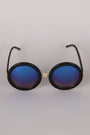 Mirrored Round Plastic Frame Sunglasses