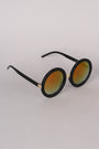 Mirrored Round Plastic Frame Sunglasses
