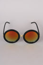 Mirrored Round Plastic Frame Sunglasses