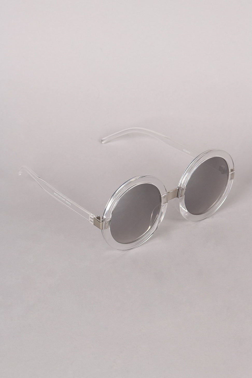 Mirrored Round Plastic Frame Sunglasses
