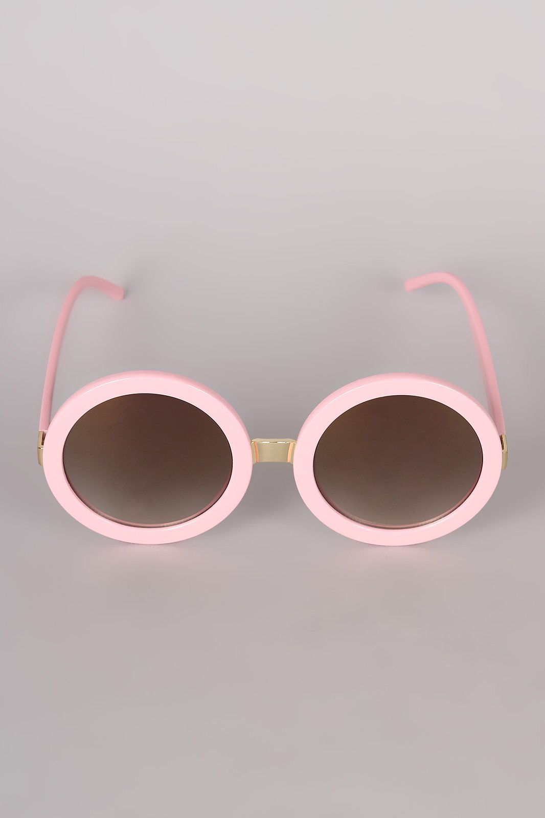 Mirrored Round Plastic Frame Sunglasses