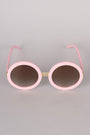 Mirrored Round Plastic Frame Sunglasses