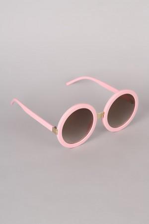 Mirrored Round Plastic Frame Sunglasses
