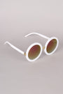 Mirrored Round Plastic Frame Sunglasses