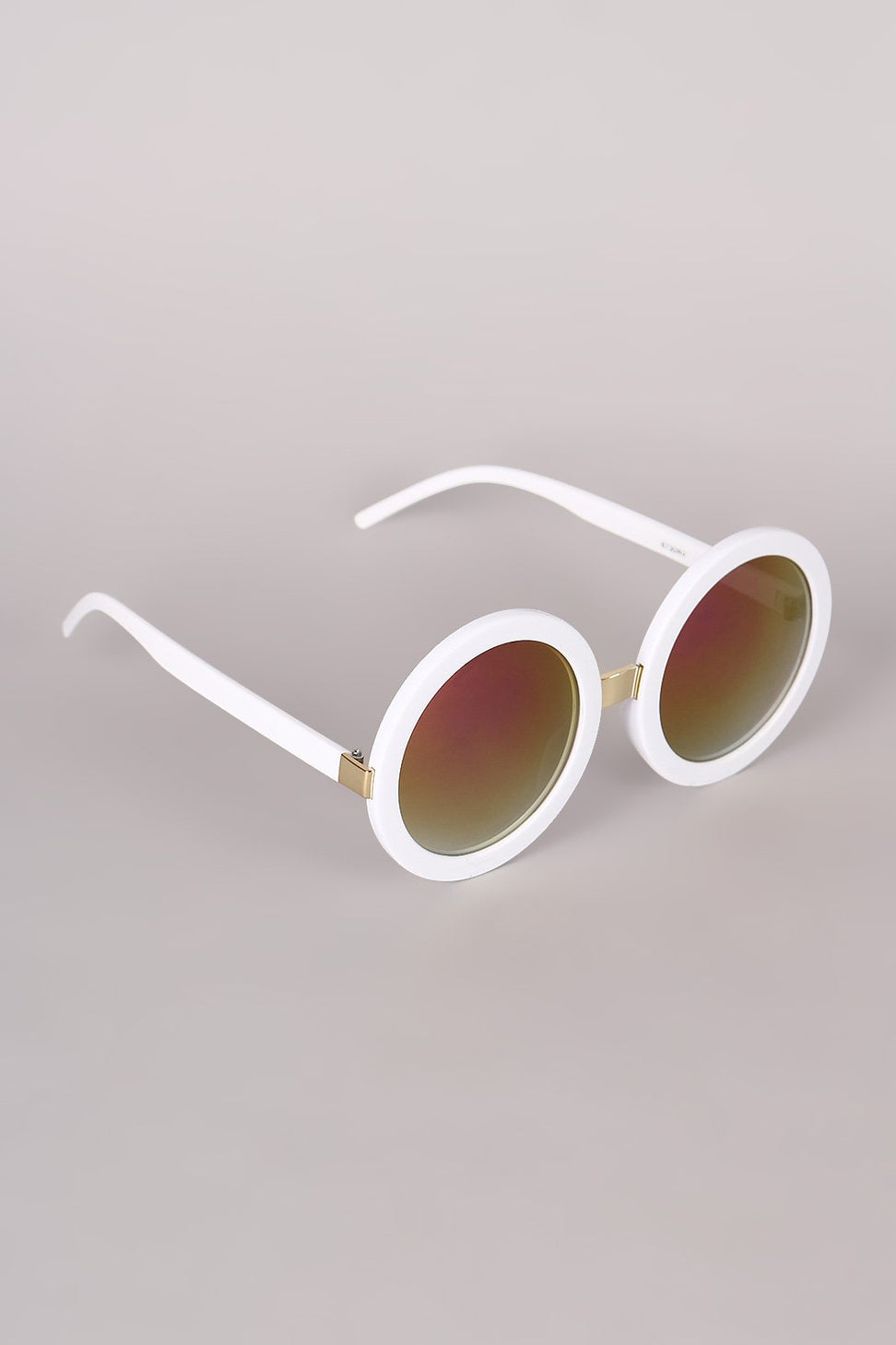 Mirrored Round Plastic Frame Sunglasses
