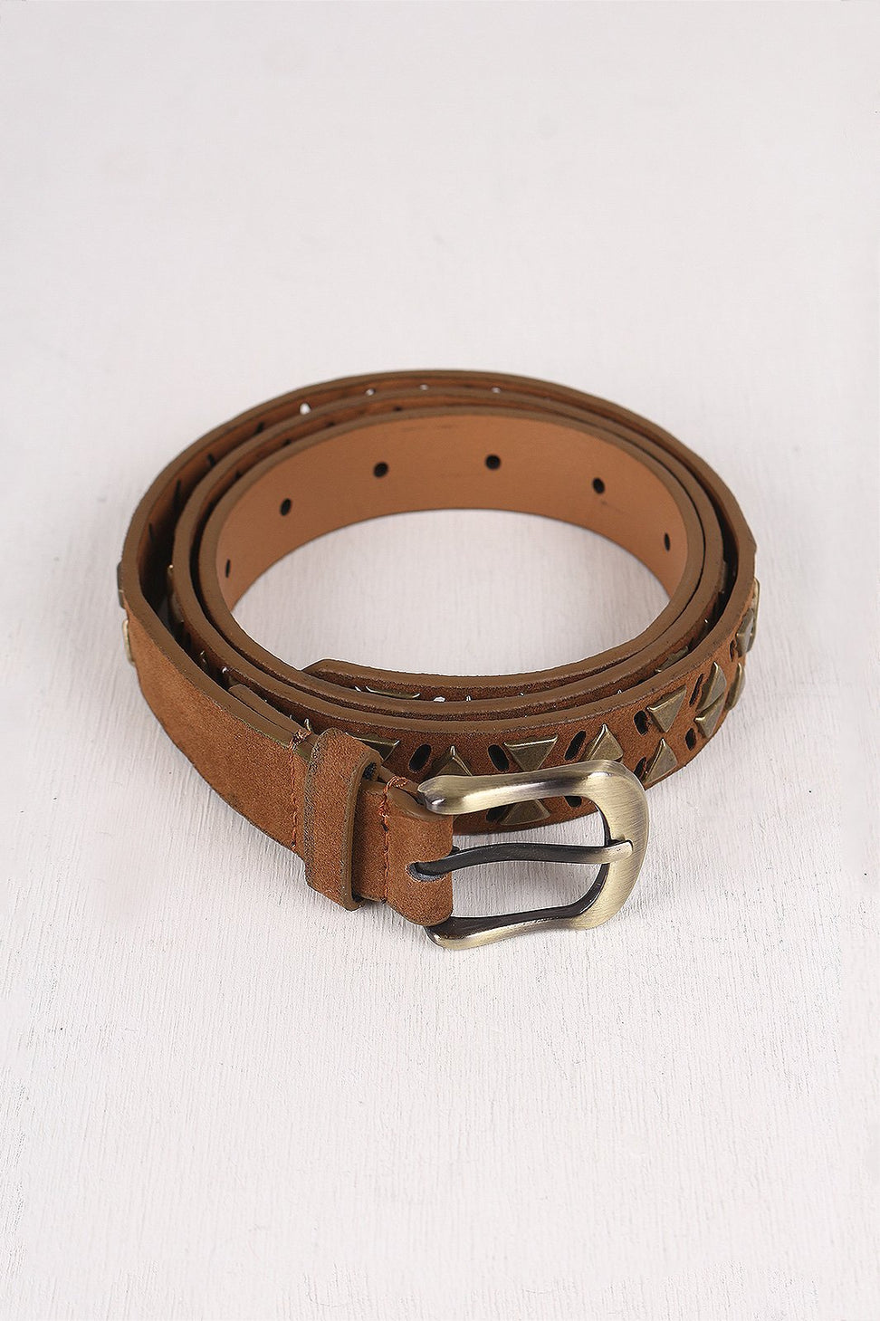 Triangles and Cut Outs Vegan Suede Belt