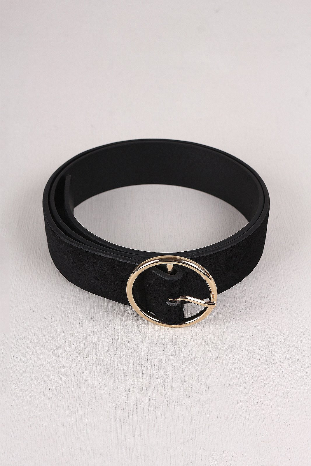 Velvet Round Buckle Belt