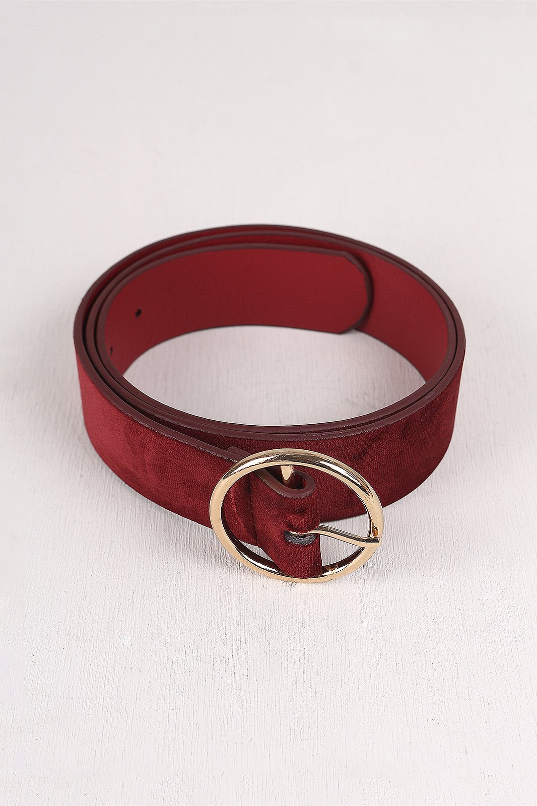 Velvet Round Buckle Belt