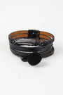Vegan Leather Multi Band Cuff Bracelet