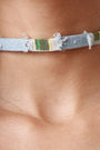 Distressed Denim and Plaid Choker - NoveltyOne