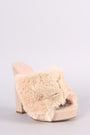Shoe Republic LA Faux Fur Chunky Platform Mule Heel