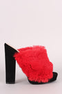 Shoe Republic LA Faux Fur Chunky Platform Mule Heel