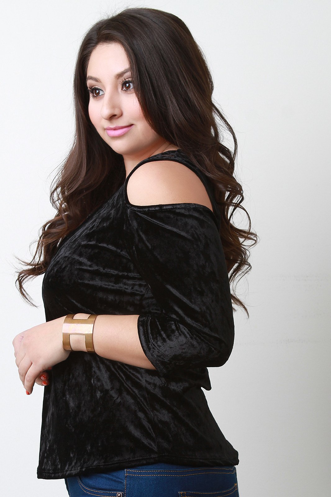 Crush Velvet Criss Cross Design Top