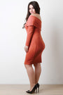 Ribbed Knit Off The Shoulder Bodycon Dress