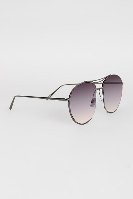Long Semi Framed Wire Aviator Sunglasses - NoveltyOne