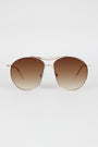 Long Semi Framed Wire Aviator Sunglasses - NoveltyOne