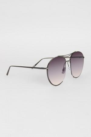Long Semi Framed Wire Aviator Sunglasses - NoveltyOne