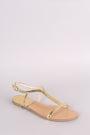 Qupid Patent Open Toe Ankle Strap Flat Sandal