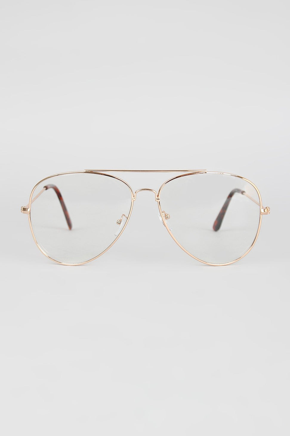Double Bridge Clear Aviator Glasses