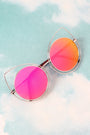 Wire Frame Cat Eye Mirrored Sunglasses