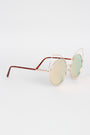 Wire Frame Cat Eye Mirrored Sunglasses