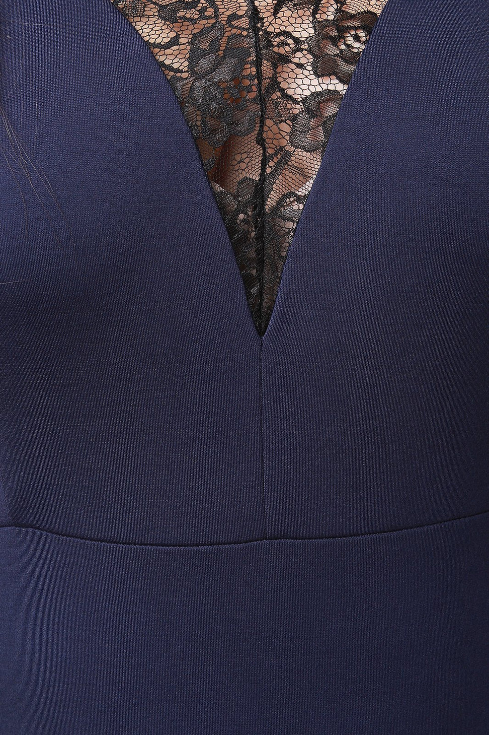 Lace Trim Deep V Spaghetti Strap Dress