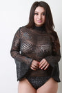 Bell Sleeve Metallic Knit Bodysuit