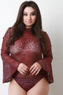 Bell Sleeve Metallic Knit Bodysuit