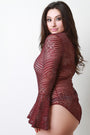 Bell Sleeve Metallic Knit Bodysuit