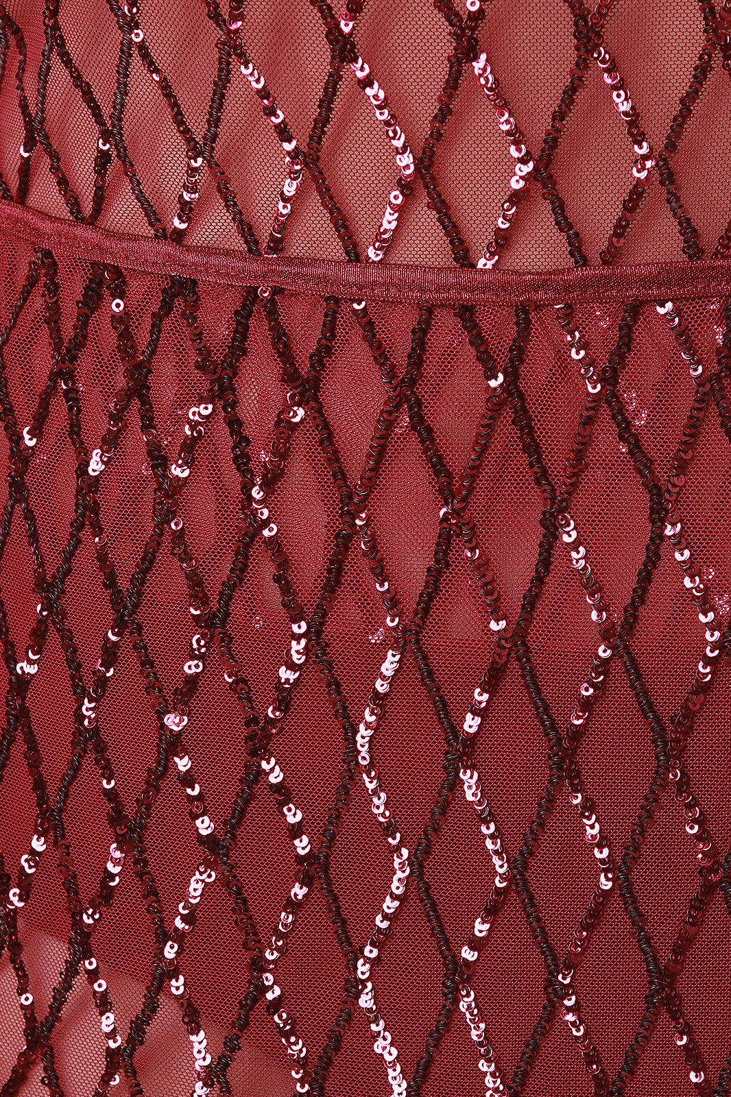 Semi Sheer Mesh Diamond Pattern Sequin Midi Skirt